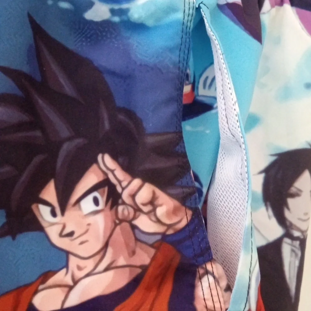 DRAGON BALL Z DRAWSTRING TWO POCKETS MESH LINED SWIM TRUNKS SIZE XL NWOT - Picture 5 of 8